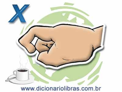 Letra X em Libras